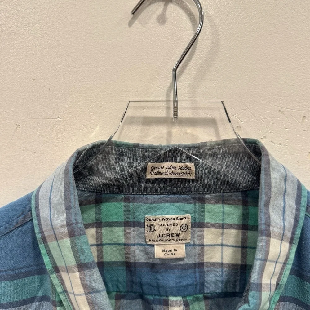 J. Crew Long Sleeve Button Down Shirt Cotton Plaid Casual Western Fall XL Tall